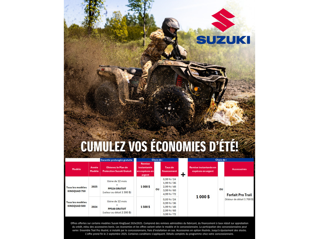 Suzuki KingQuad 750AXi Power Steering 2025 à vendre