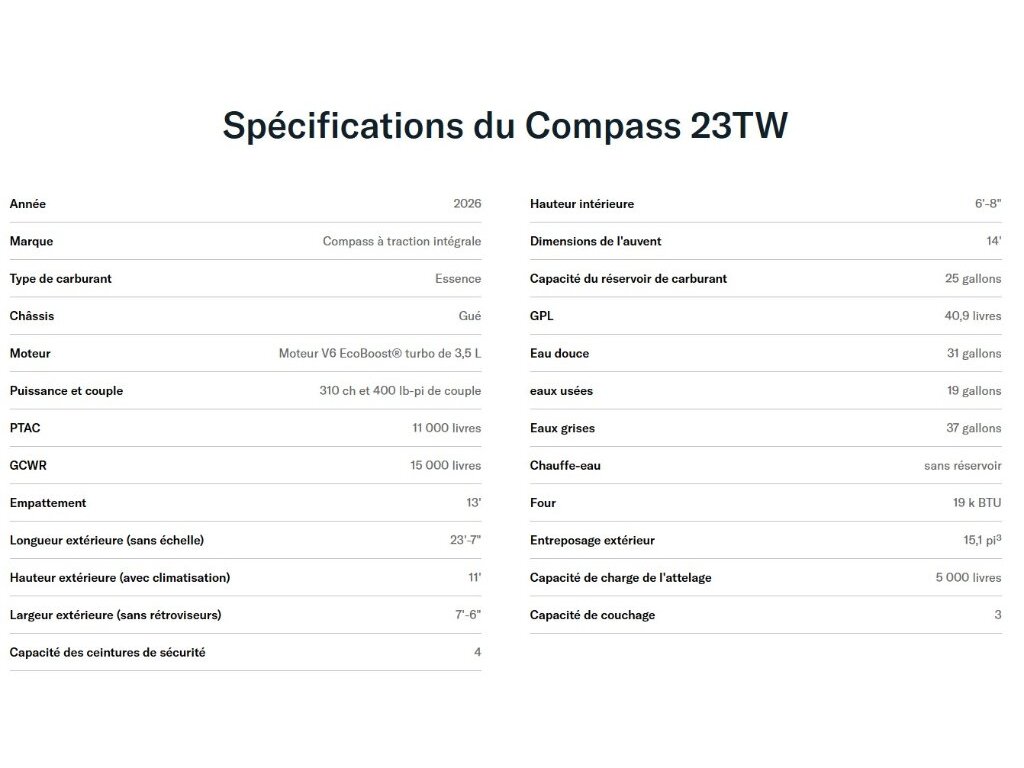 Thor Compass 23TW 2026 à vendre