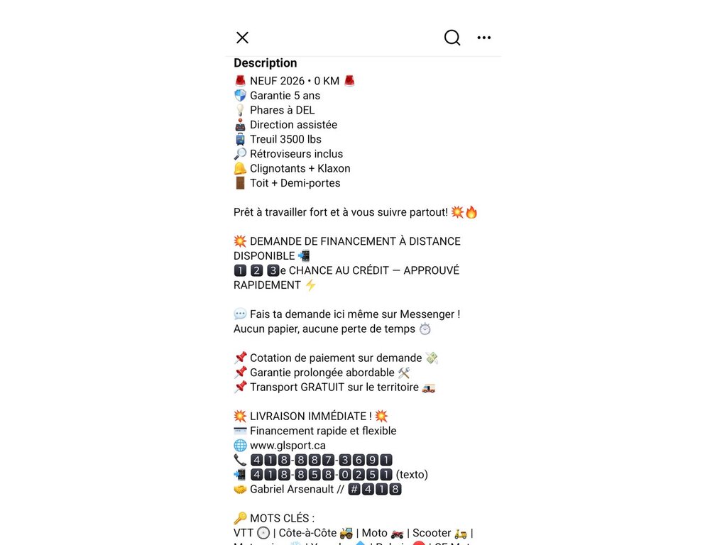 CFMOTO ZFORCE 950 SPORT 2026 à vendre